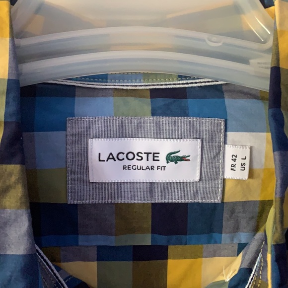 Lacoste Checkered Shirt Size L - Picture 3 of 3